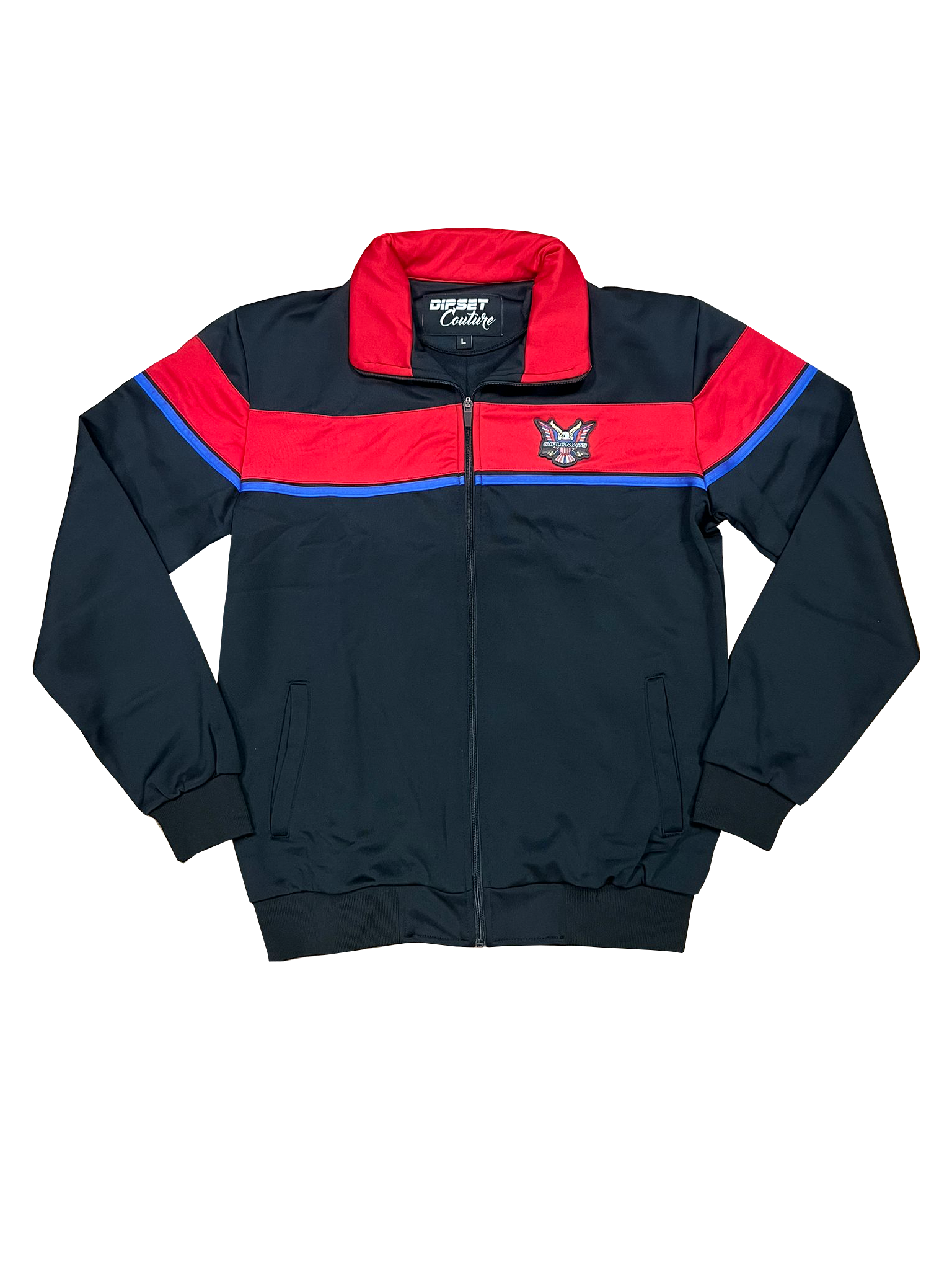 Stripes Dipset Couture Black Red Blue Tracksuit
