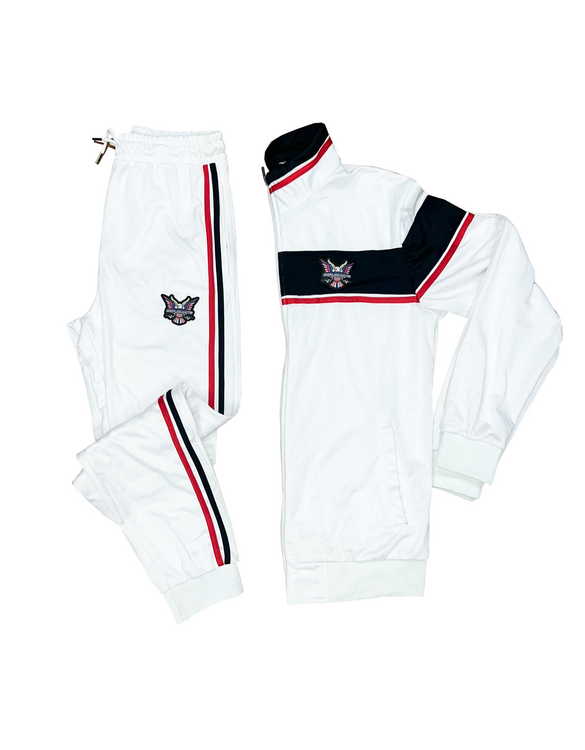 Stripes Dipset Couture White Black Red  Tracksuit