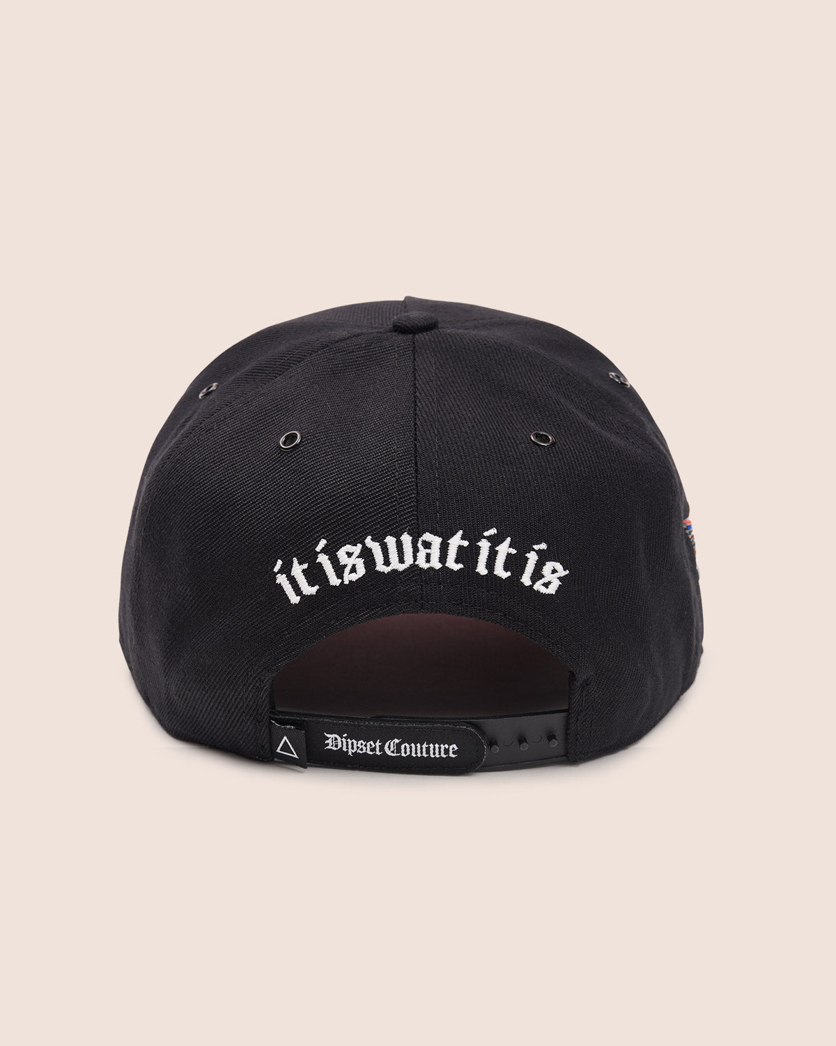PAUSE Black Dipset Couture Hat Purple Underbrim