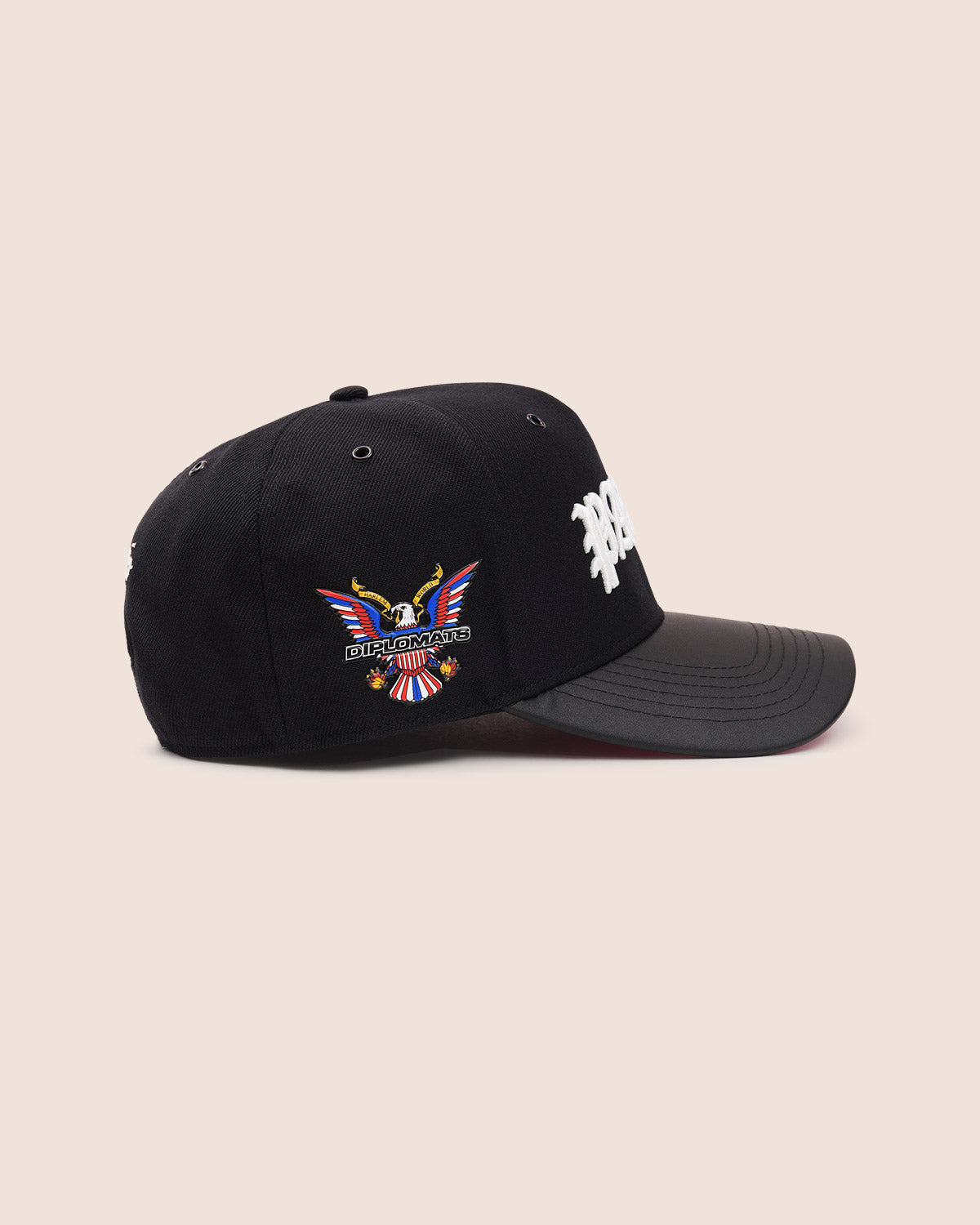 PAUSE Black Dipset Couture Hat Purple Underbrim