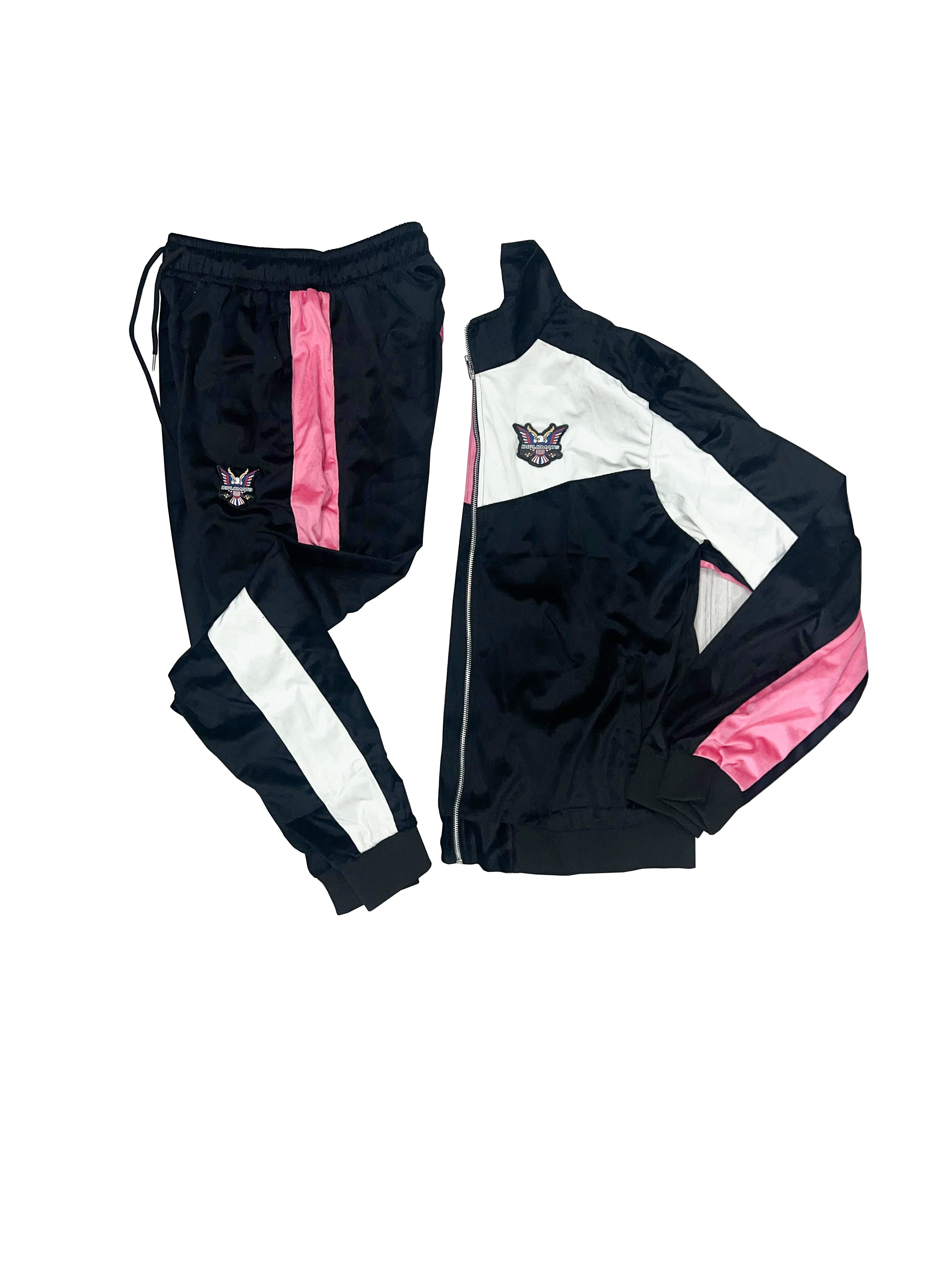 Dipset Couture Pink Half White Velour Suit