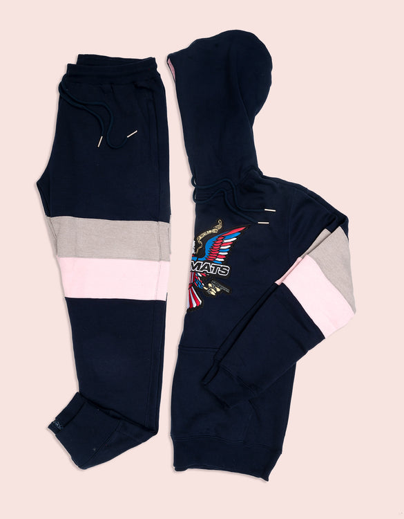 Dipset Couture Navy/Grey/Pink  Sweatsuit