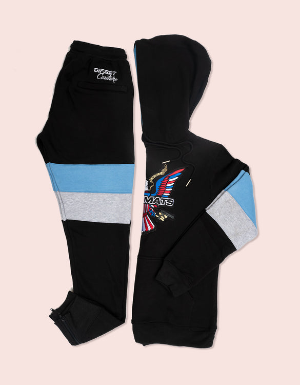 Dipset Couture Black/Baby Blue/Grey  Sweatsuit