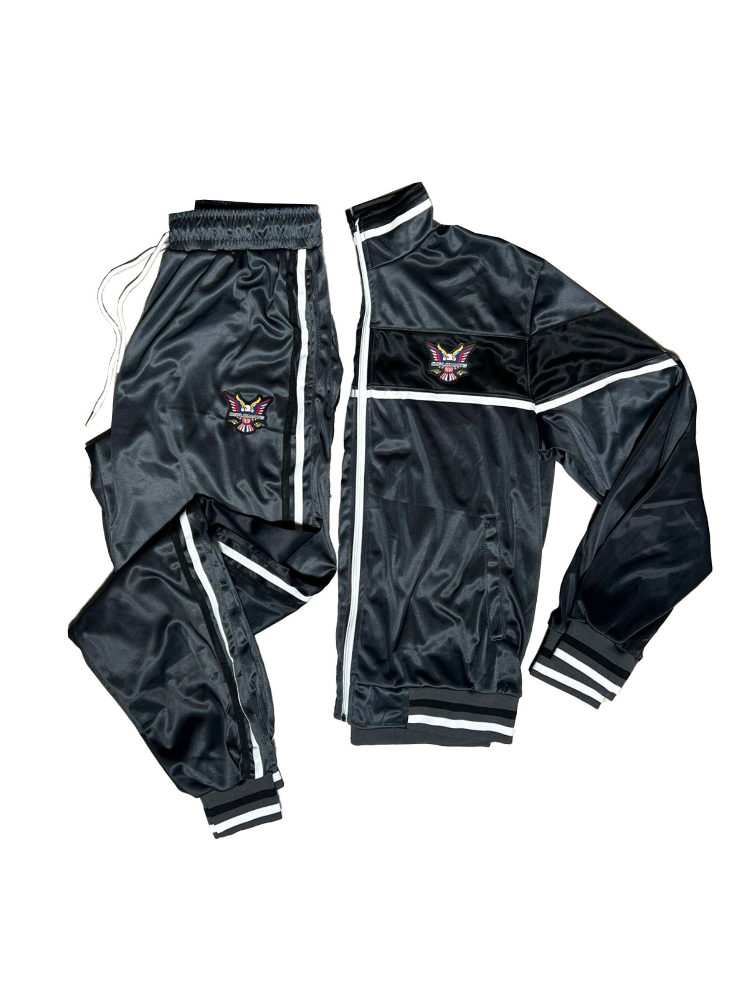 Stripes Dipset Couture Charcoal Black  White Tracksuit