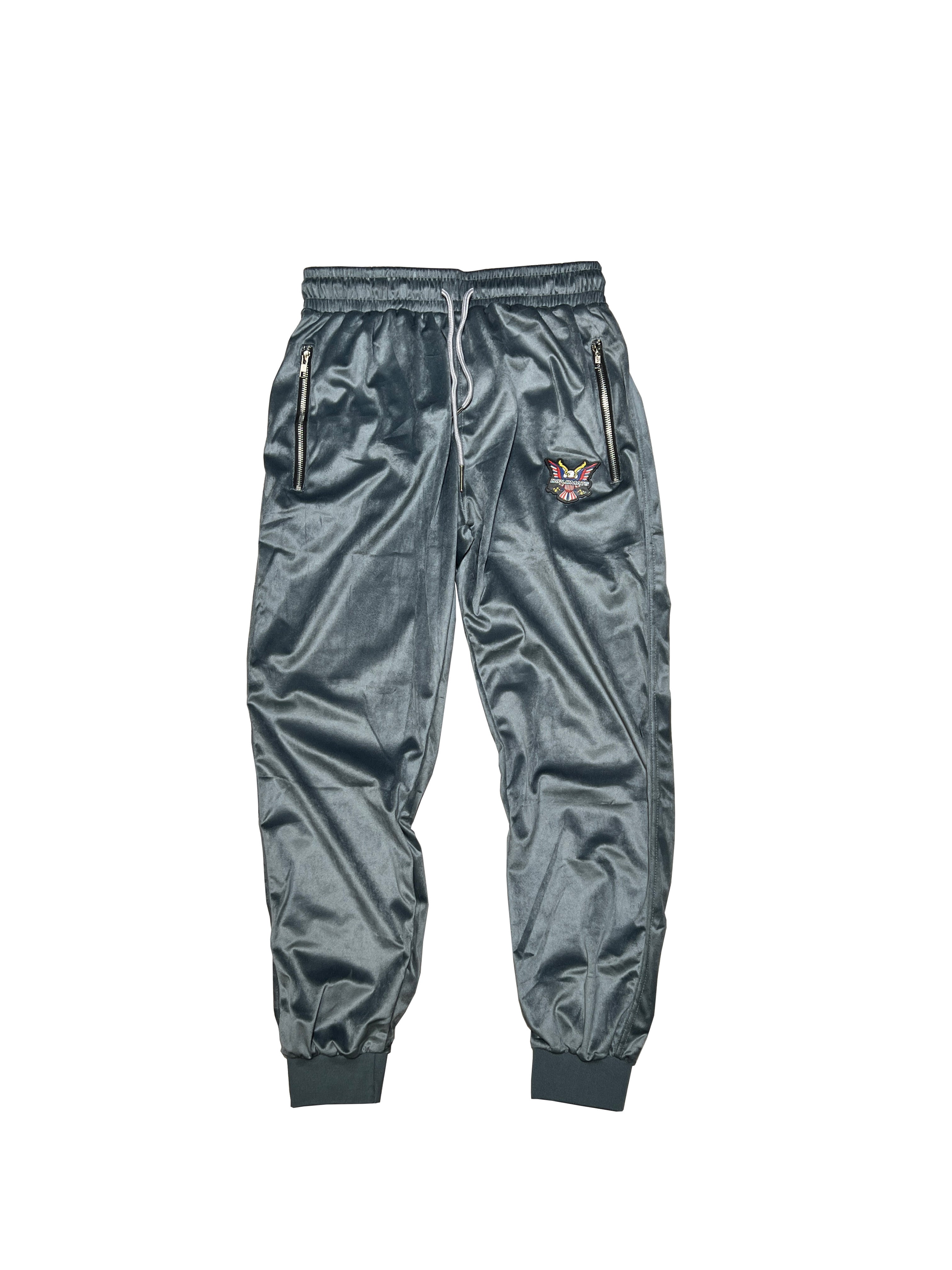 All Grey Velour Track Suit