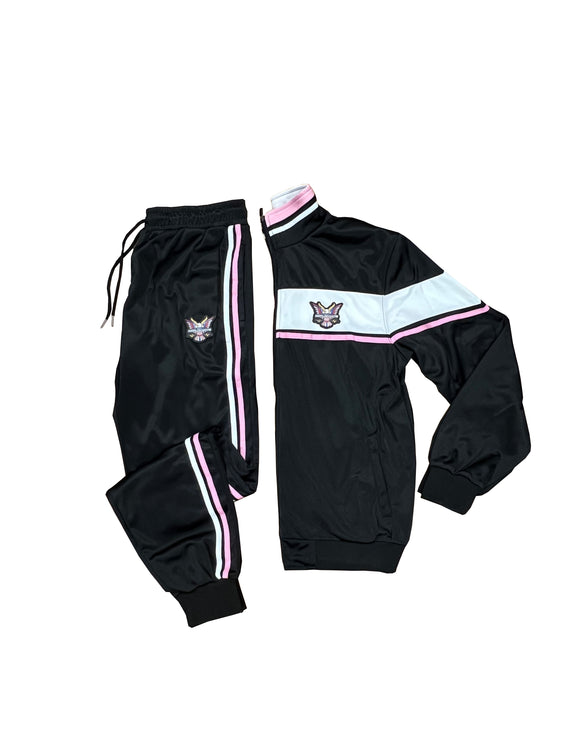 Stripes Dipset Couture Black Pink White Tracksuit