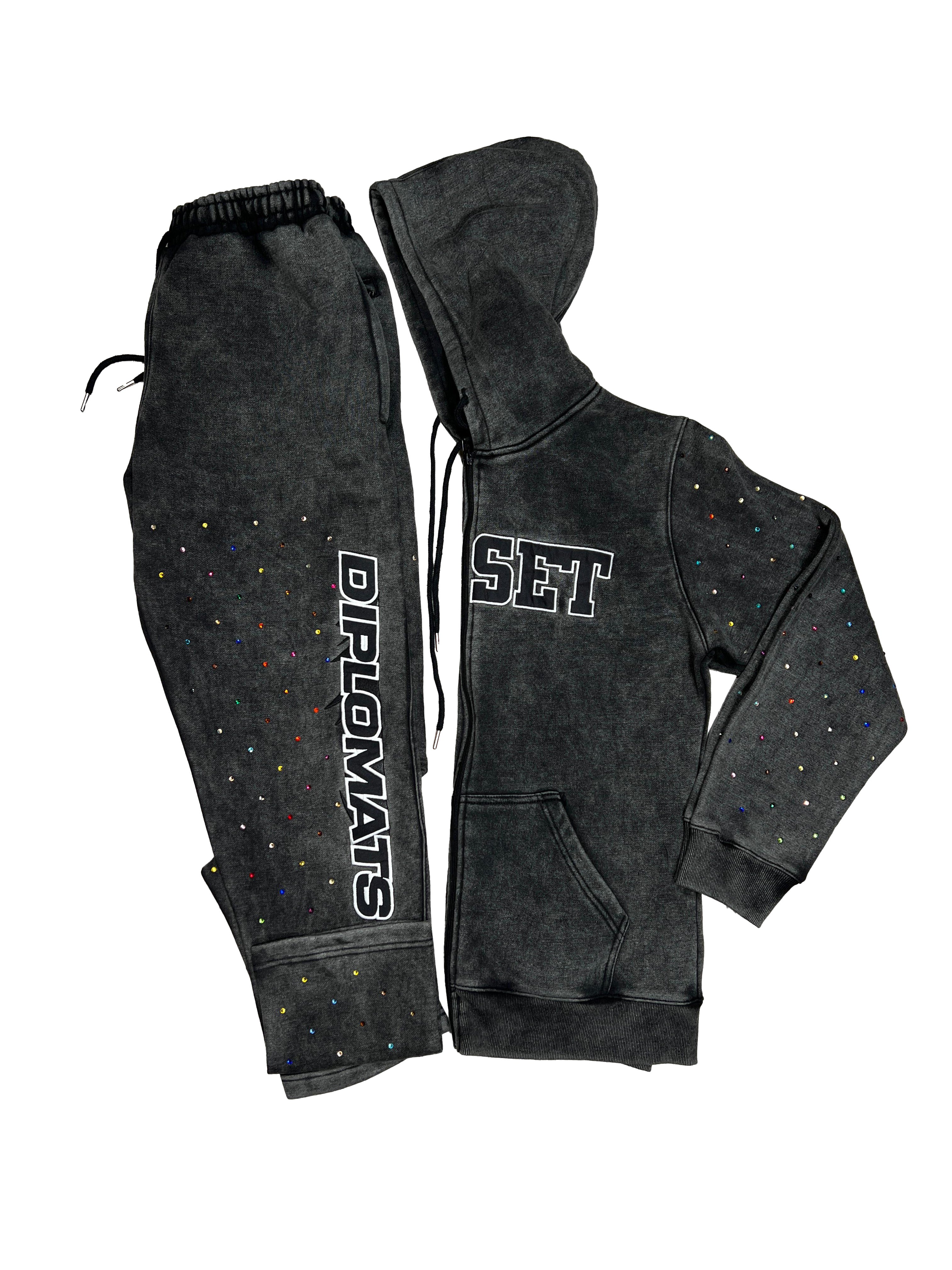 Dipset Eagle Black Washed Sweatsuit