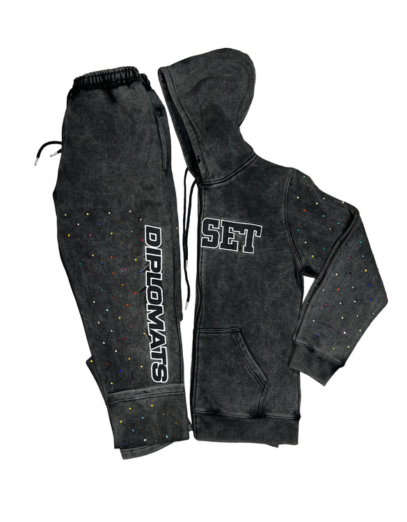 Dipset Eagle Black Washed Sweatsuit