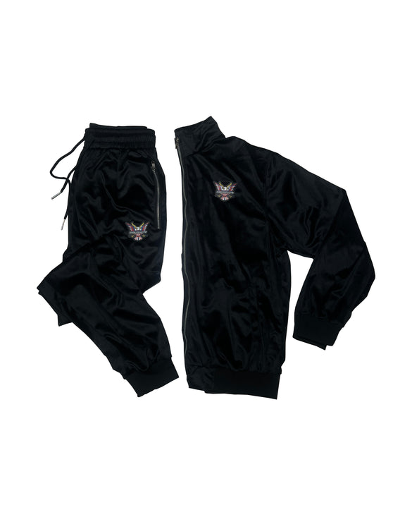 All Black Velour Track Suit