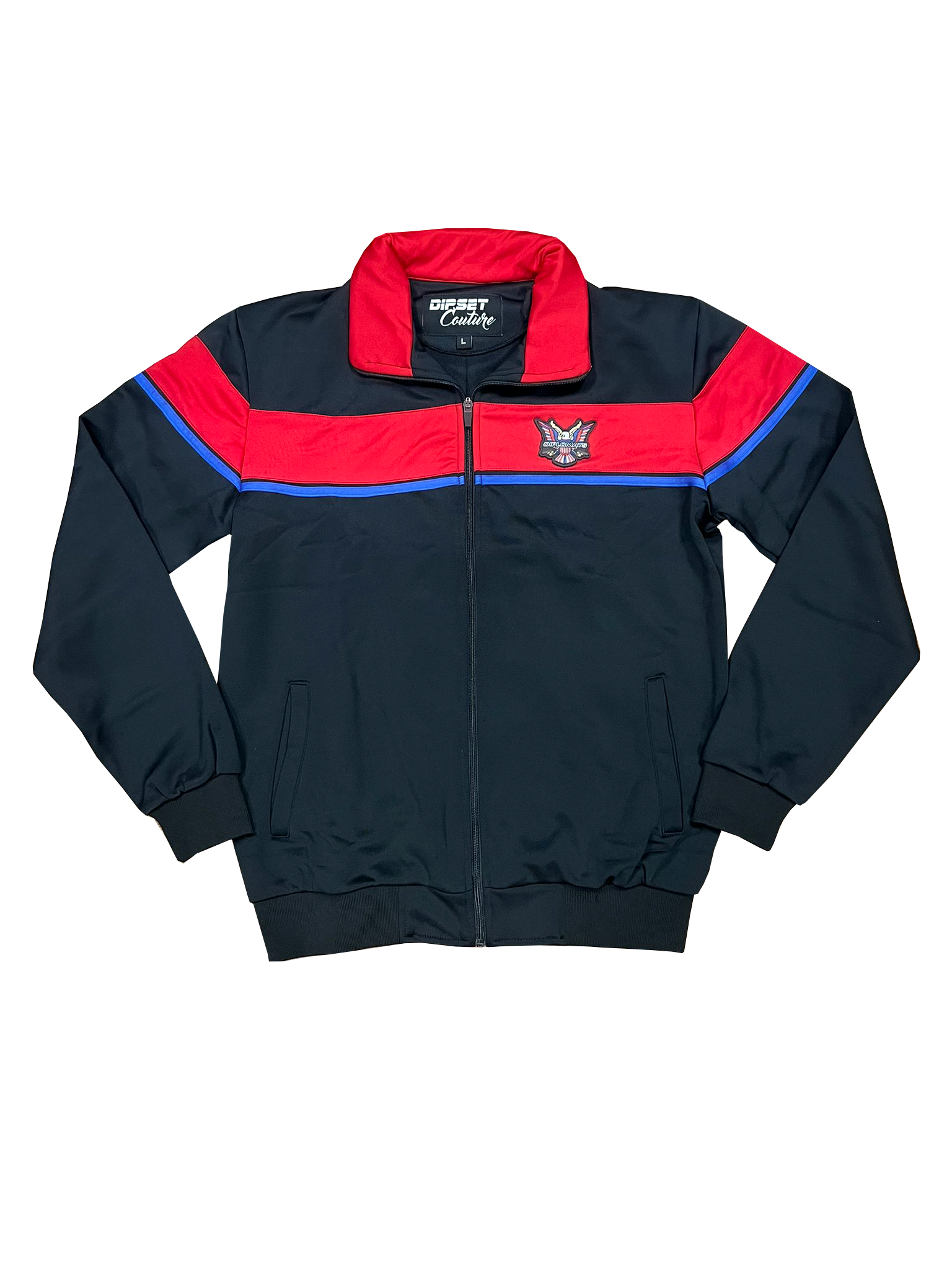 Stripes Dipset Couture Blak Red Blue Tracksuit
