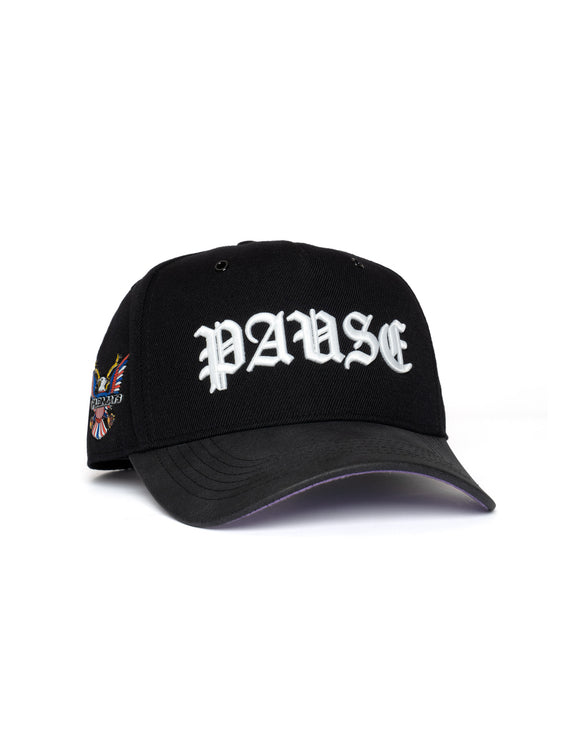 PAUSE Black Dipset Couture Hat Purple Underbrim