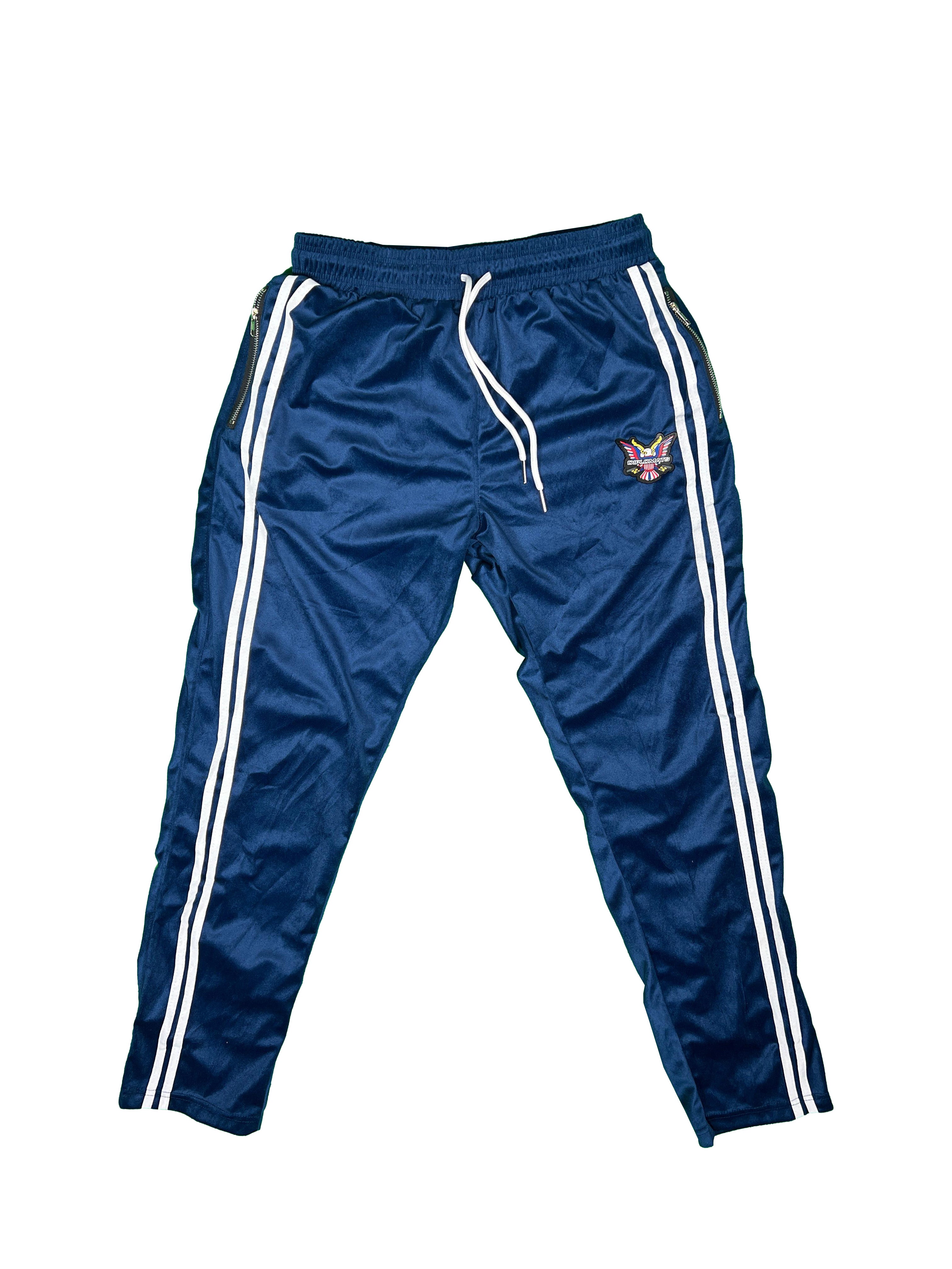 All Blue Velour Hoodie Track Suit