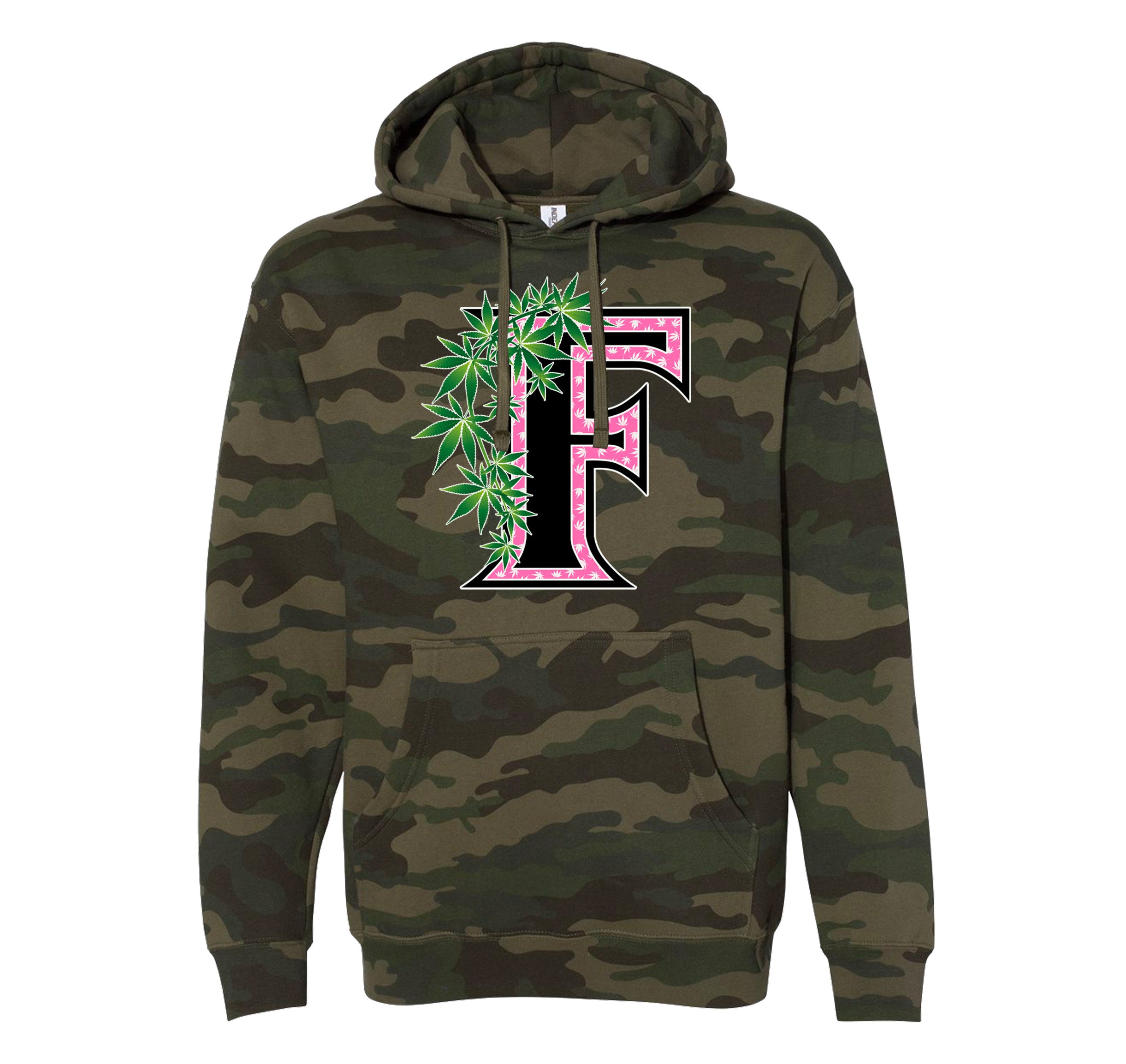 Flee Farms F Pink logo Hoodie
