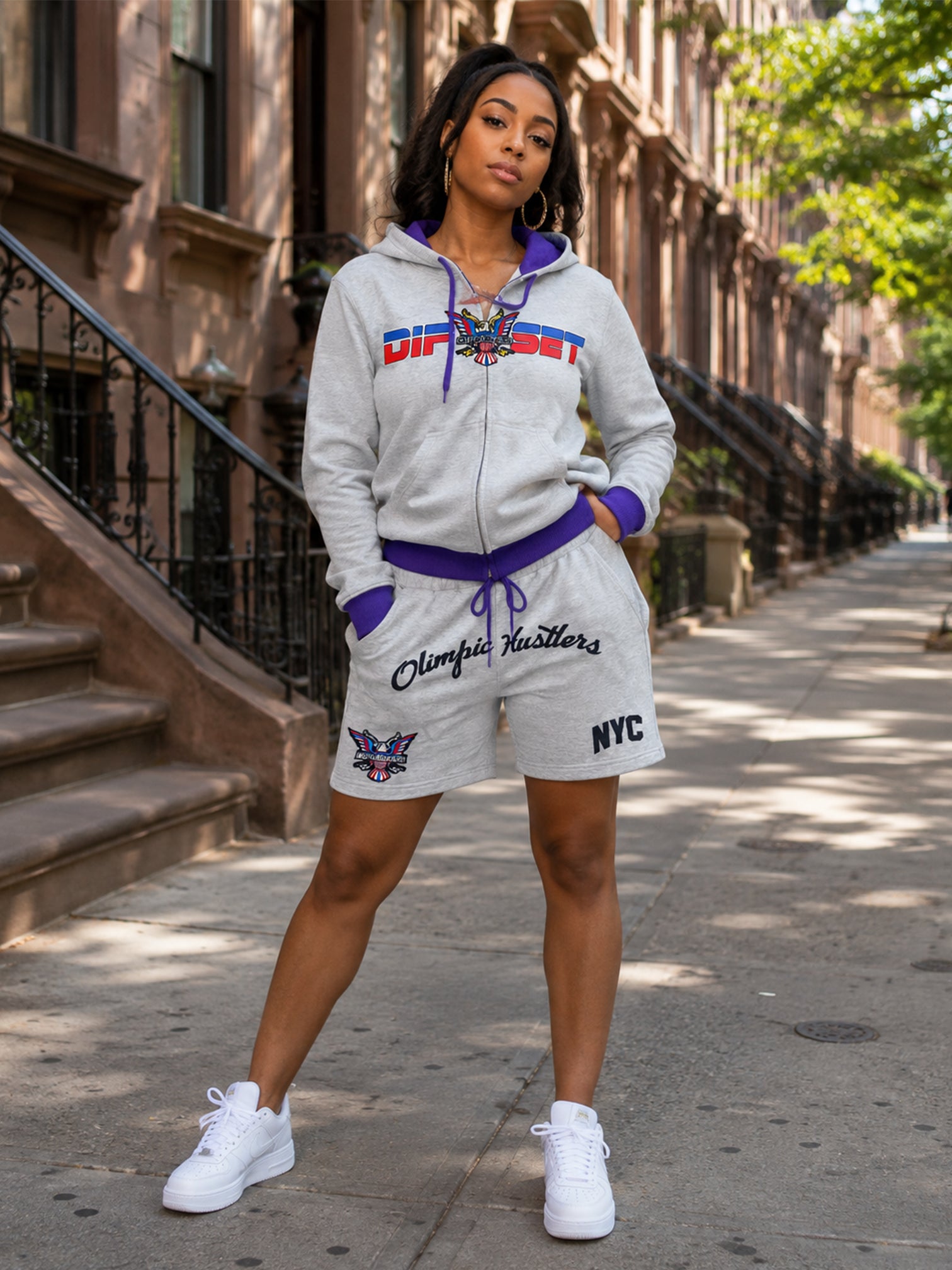 Short Set Grey Purp SS26