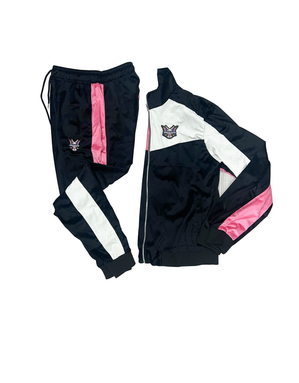 Dipset Couture Pink Half White Velour Suit