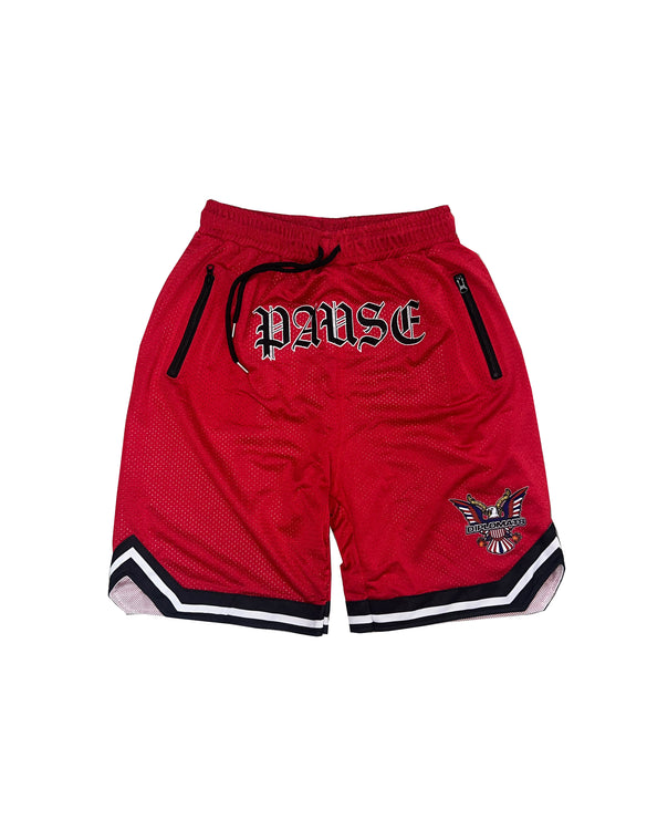 DipSet Couture Puase Shorts Red