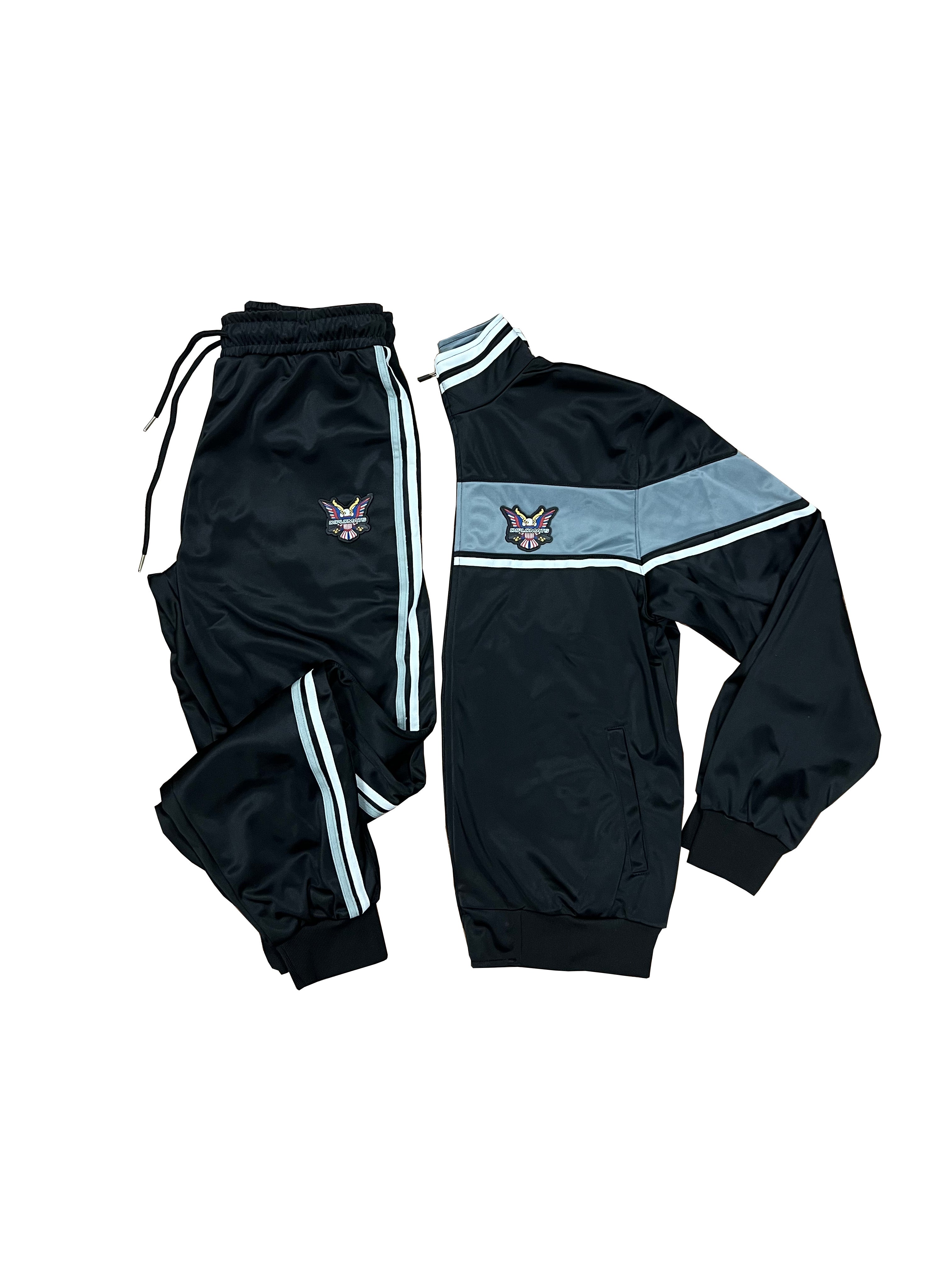 Stripes Dipset Couture Black Grey White Tracksuit