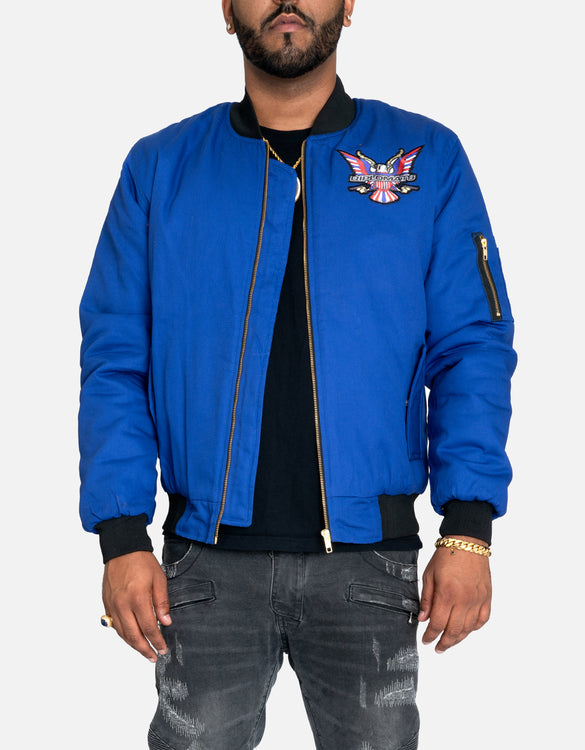 DIPSET Couture Blue Bomber Jacket