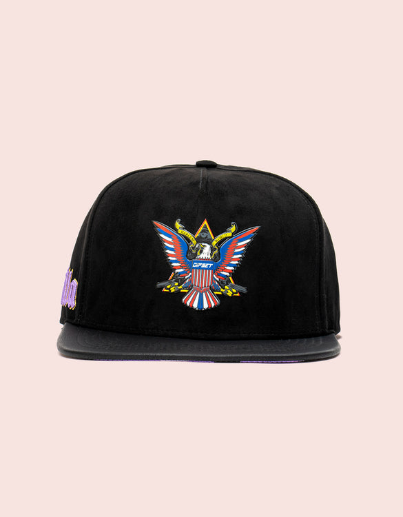 TRI x KILLA Black Suede StrapBack