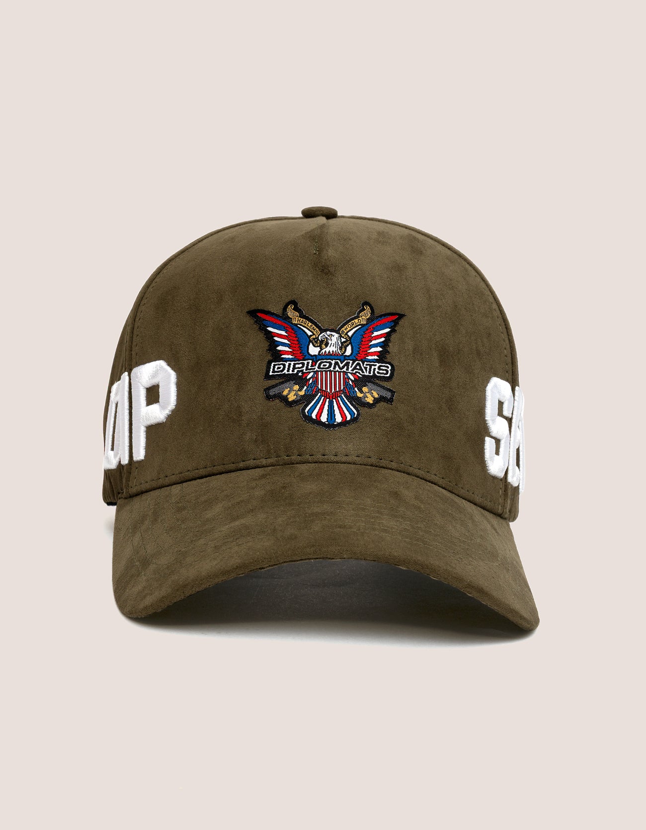 DIPSET COUTURE SUEDE ROCKSTAR HAT OLIVE GREEN