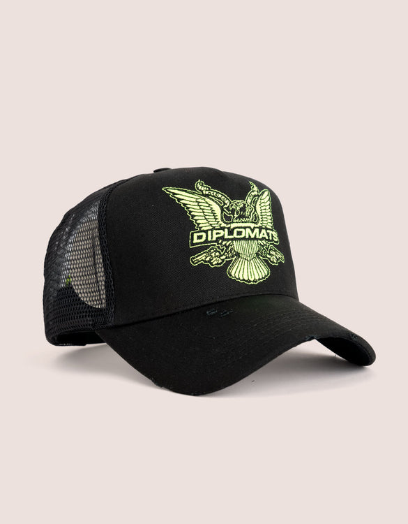 NEON BLK TRUCKER HAT