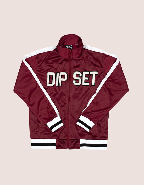 Women's Burgundy DIPSET White 97 Track JAcket