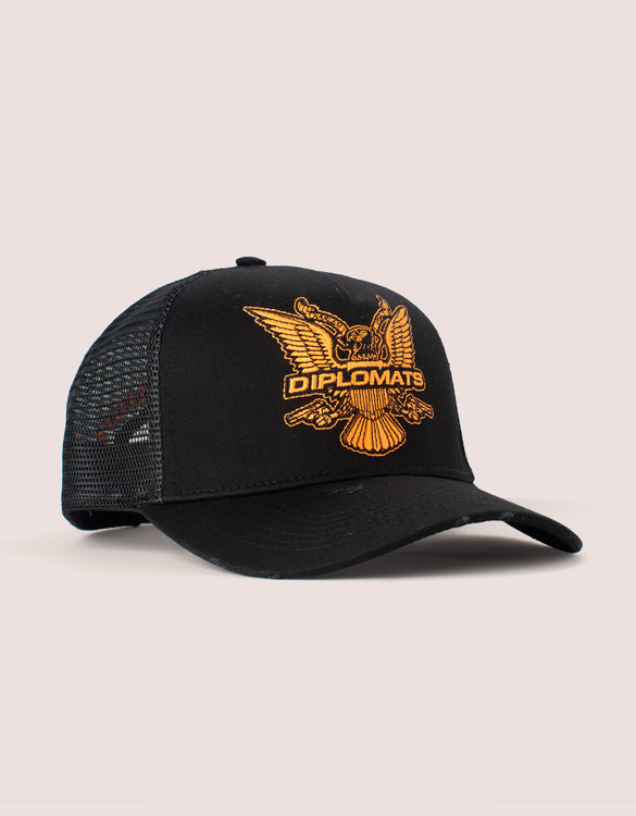 Orange BLK TRUCKER HAT