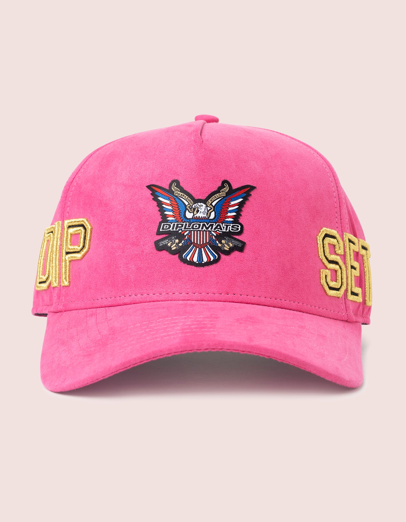 DIPSET COUTURE SUEDE ROCKSTAR HAT PINK