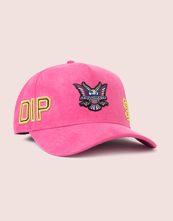 DIPSET COUTURE SUEDE ROCKSTAR HAT PINK
