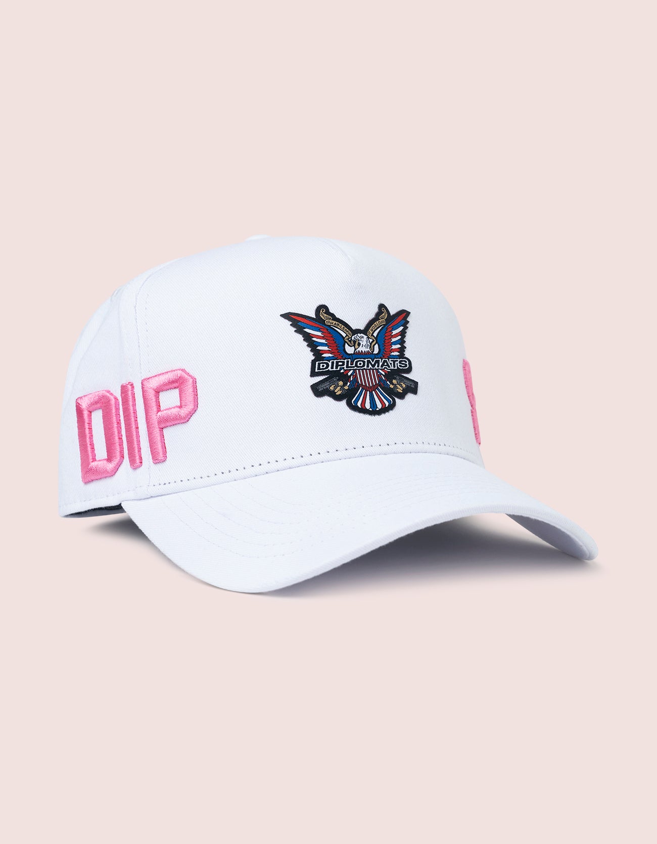 DIPSET COUTURE COTTON ROCKSTAR HAT White/Pink