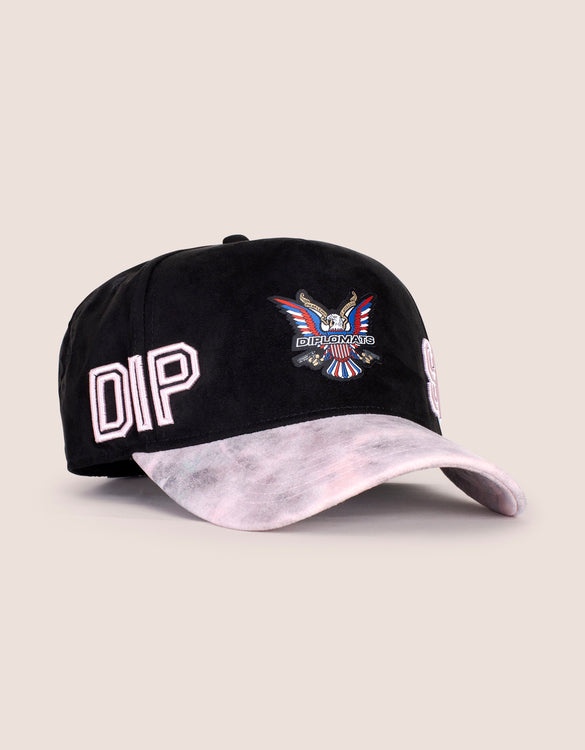 DIPSET COUTURE BLK/ PINK Suede ROCKSTAR HAT