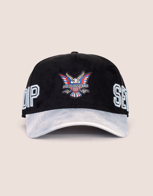 DIPSET COUTURE BLK/GREY Suede ROCKSTAR HAT