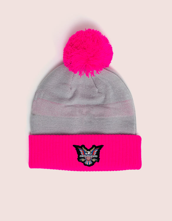 Grey/Pink Dipset Couture Beanie