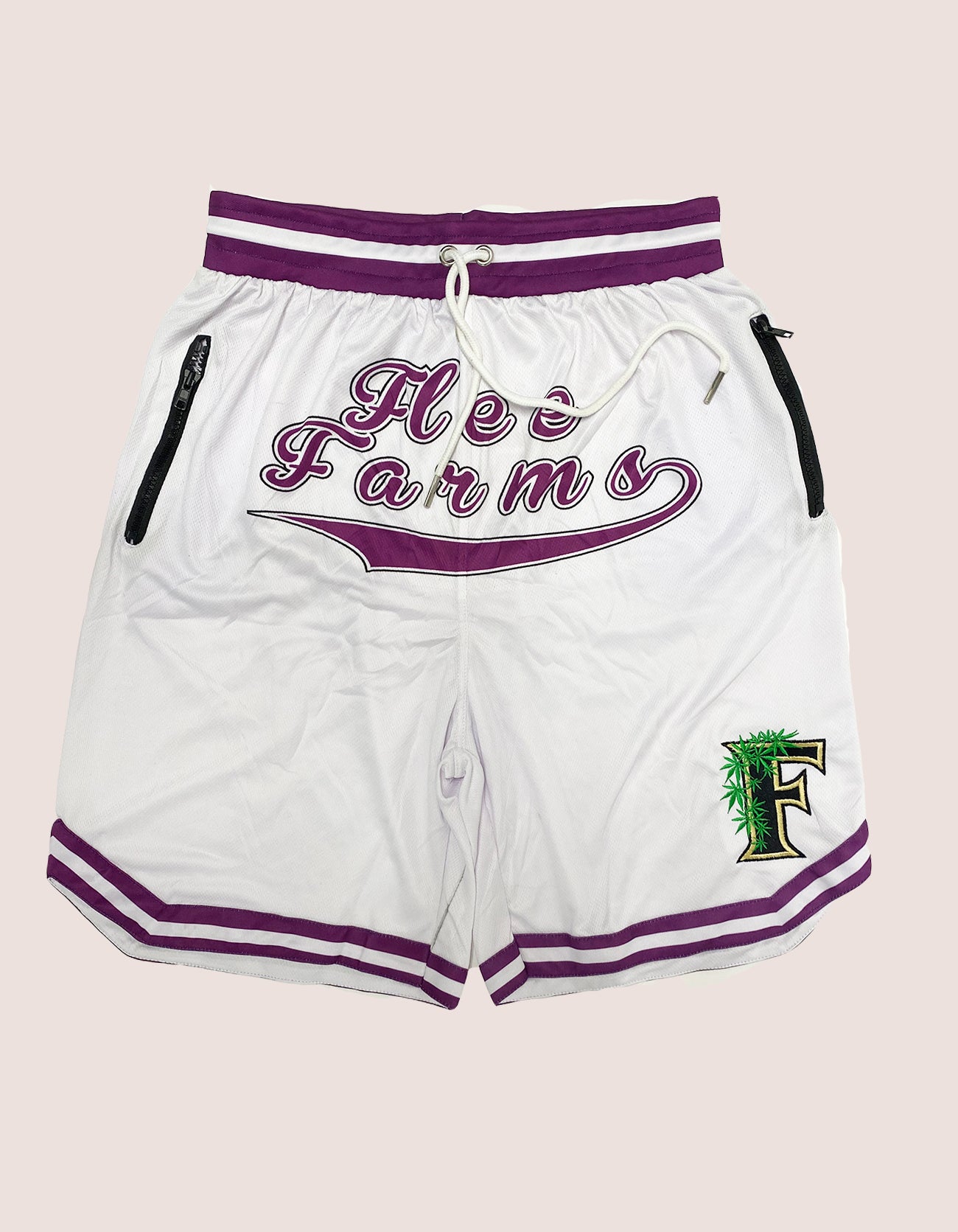 Flee Farms BB shorts White / Purple
