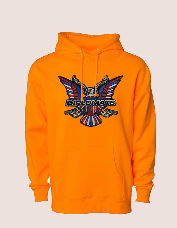 ORANGE DIPSET HOODIE CHENILLE EAGLE