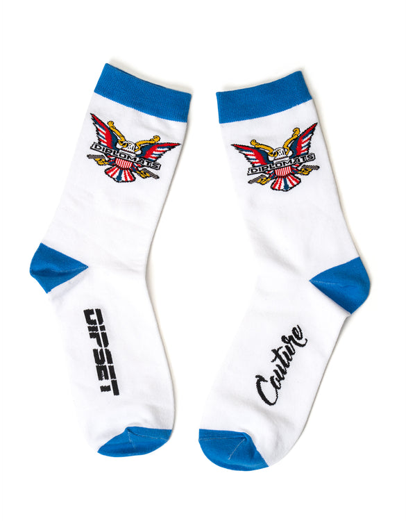 Blue & White Dipset Couture Socks