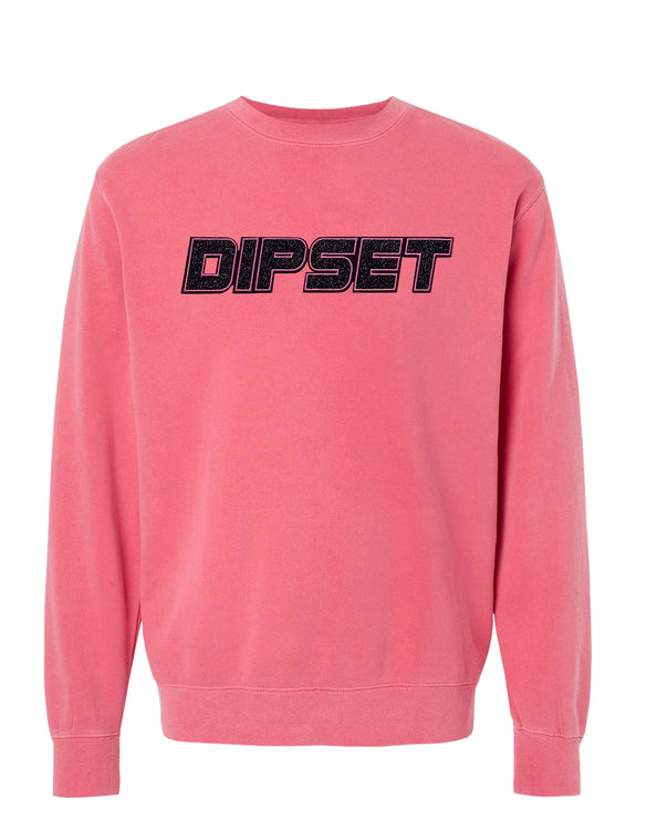 Vintage Washed Pink Glitter Crewneck Sweater